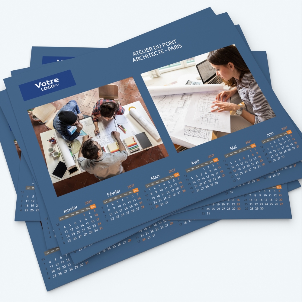 Calendrier bancaire A3 rigide